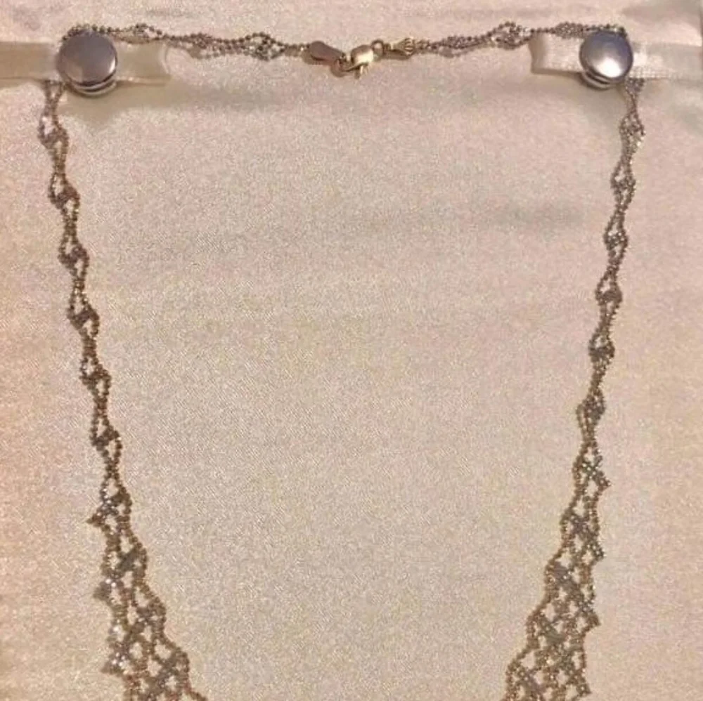 ▪︎ 14k Solid Gold 2tone Beads Necklace ▪︎ - Picture 2 of 10